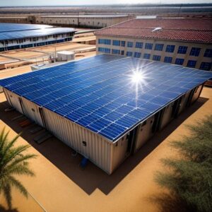 Solar energy installation to reduce electricity costs in healthcare facilities.