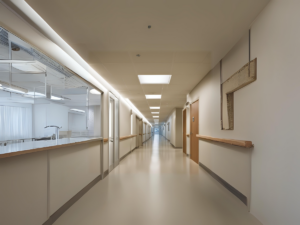 Efficient LED lighting to reduce electricity costs in healthcare facilities.